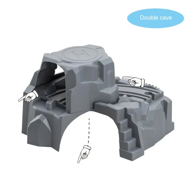 Plastic Gray Double Tunnel Wooden Train Track Accessories Tunnel Track Train Wood Railway Toys Compatible Thomas Biro Tracks
