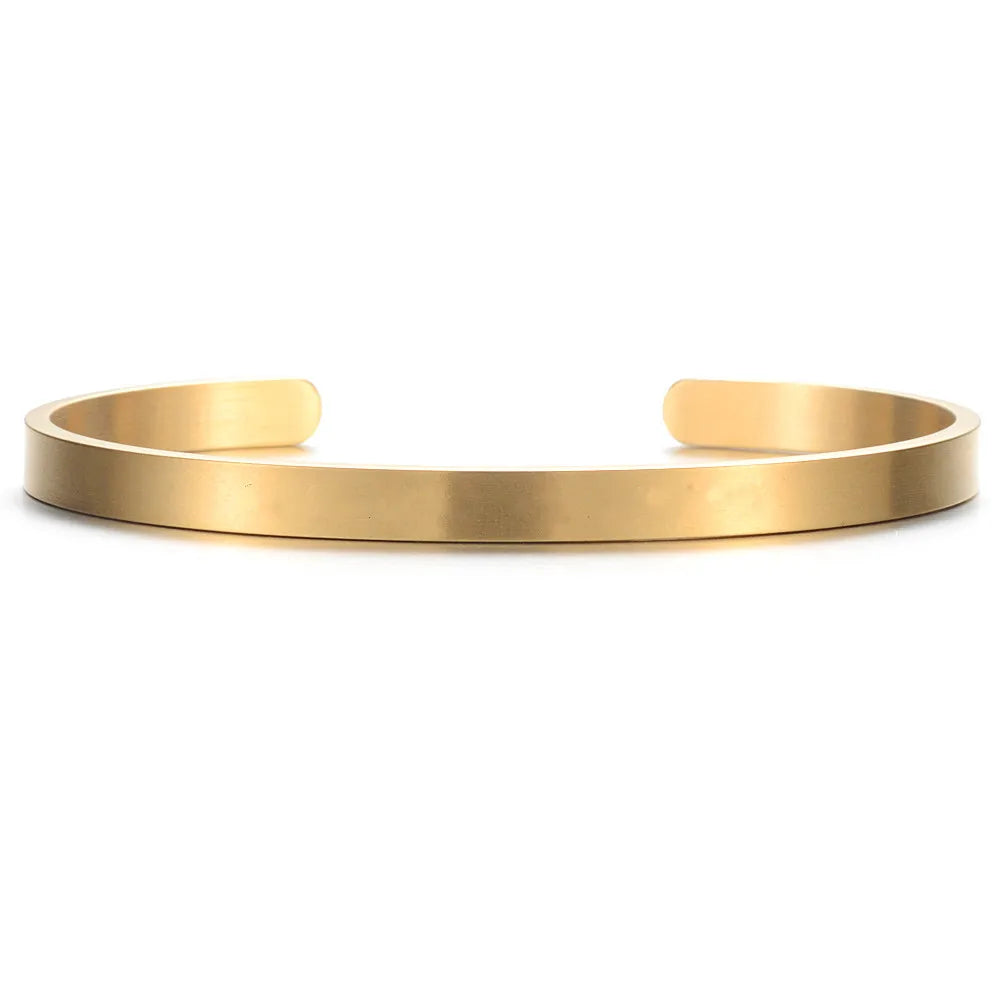 5mm Customized Coordinates Cuff Stainless Steel Bracelets for Womens Mens Personnalisé Engrave Brushed Matte Adjustable Bangles