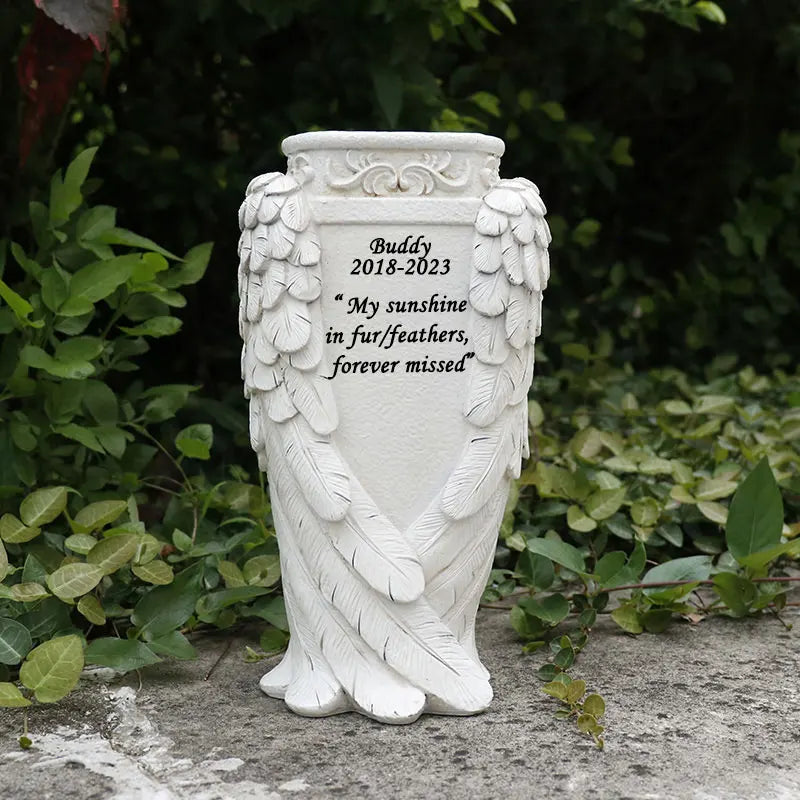 Customizable Angel Wing Vase Decor - Halloween Home Decor & Cheap Room Decor Resin Craft Ornament
