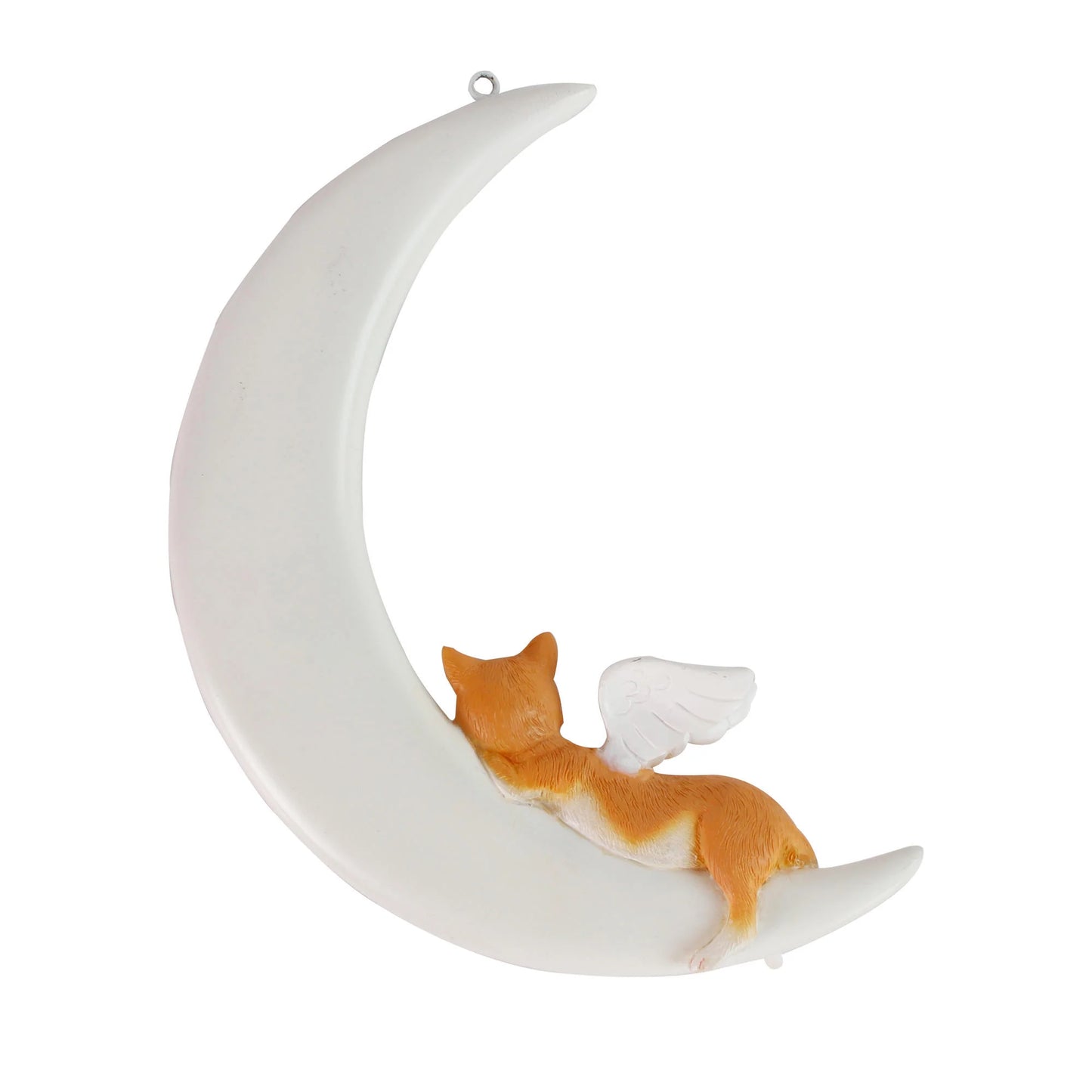 Angel Cat Moon Resin Ornament Cartoon Painting Style Animal Pattern Pet Memorial Figurine for Indoor Outdoor Home Decor Souvenir