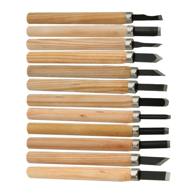 Professional Wood Carving Chisel Set - 6/8/12 Piece Hand Tool Kit for Woodworking
