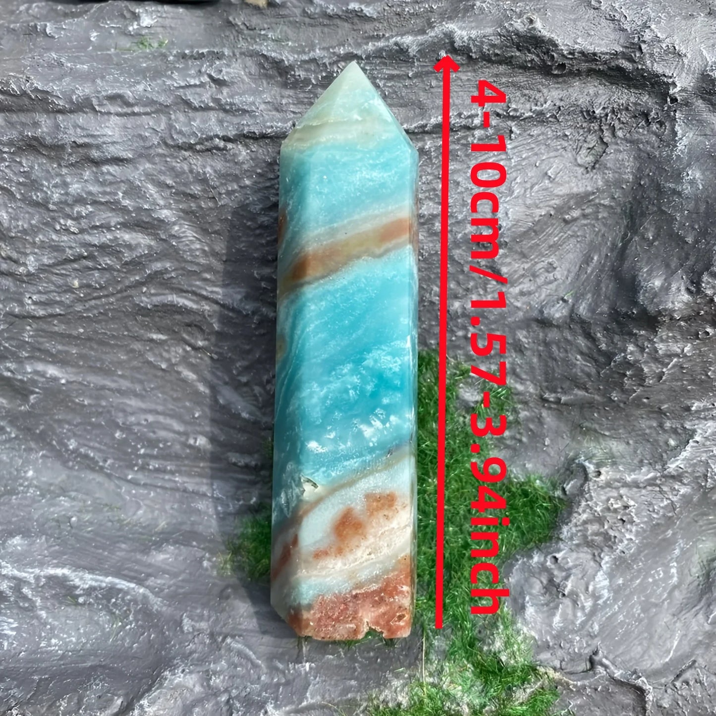 1 Pc Hot Sale Sky Blue Amazonite Tower Crystals Healing Point Wand Stones for Home Decor