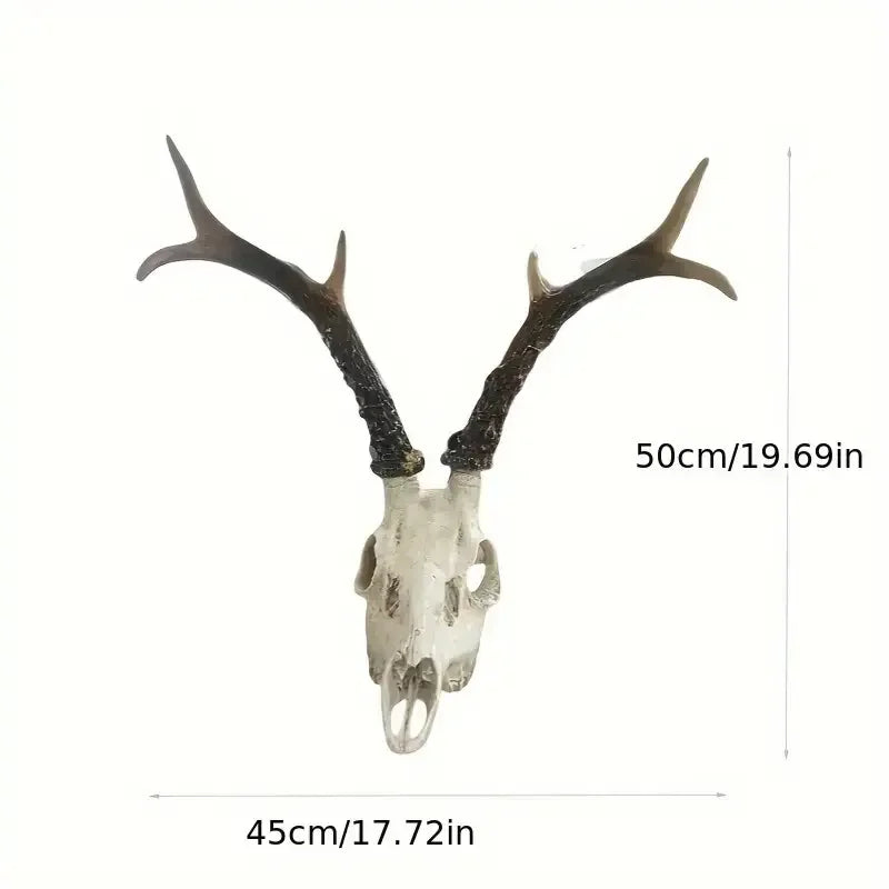 Deer -Themed 3D Resin Crafts Decor Artistic Hand-painted Figurine Antler Detail for Indoor Desk Rustic-Style Space Ornament