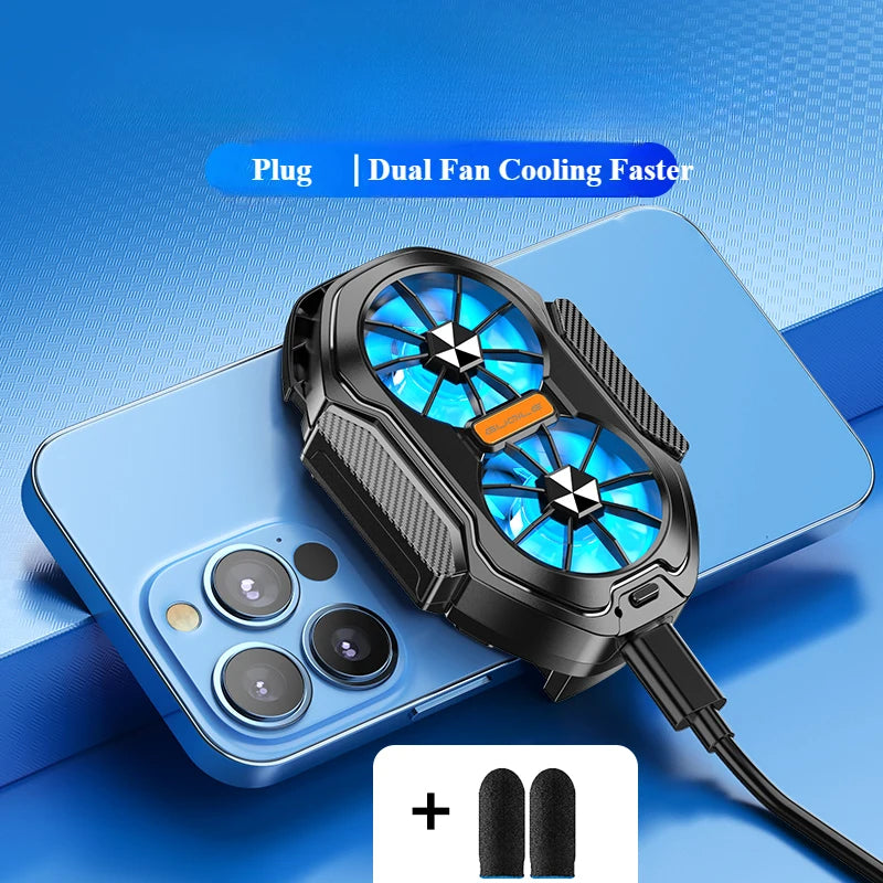 Premium Dual Fan Phone Cooler - Rechargeable Mobile Radiator Clip