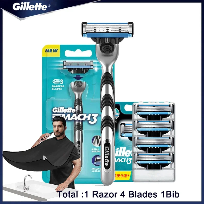 Genuine Gillette Mach 3 Manual Shaver For Men 3-Layers Blades Men's Razor Beard Shaving Hair Removal MACH 3 Shaver Razor