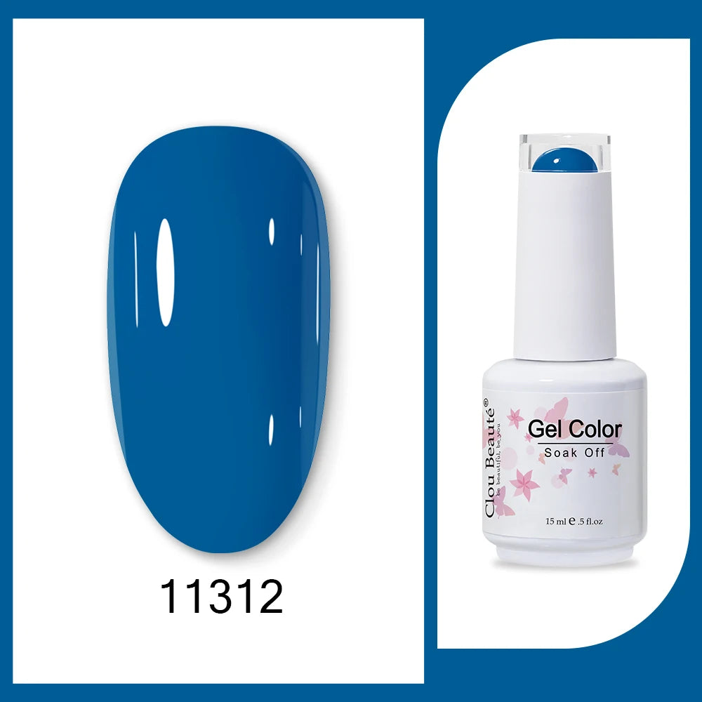 Clou Beaute 15ml HEMA TPO FREE Gel Nail Polish Bright Dark Army Green Gel Lacquer Semi Permanent Art Organic Nail Gel Varnish