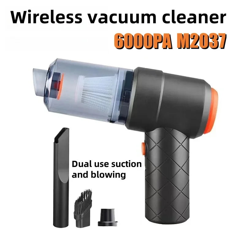 Premium Portable Car Vacuum Cleaner - 6000PA Wireless Handheld with Blower