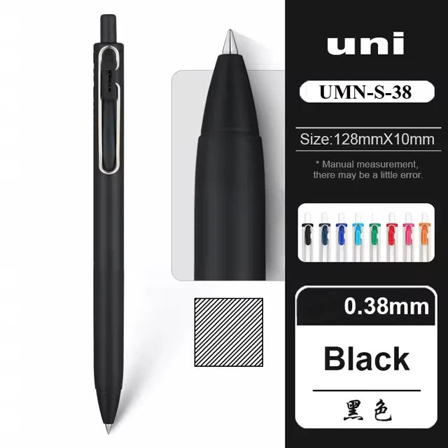 1Pc UNI Uniball ONE Gel Pen UMN-S-38 0.38mm Thick Ink Black Technology Small Thick Core Quick Drying Smooth Writing School Suppl