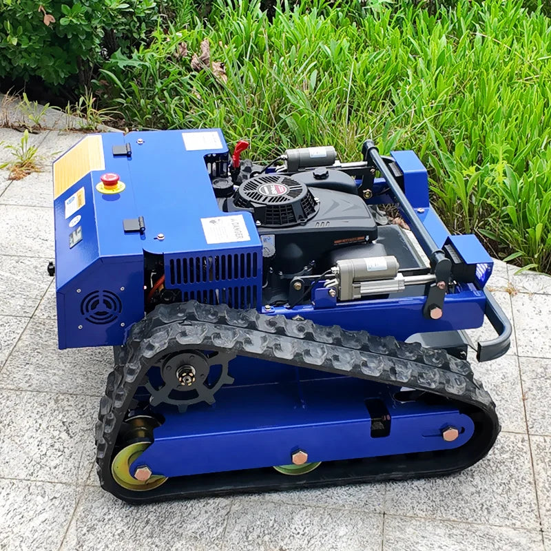 Customized Factory direct sale rubber crawler petrol engine remote control lawn mower high power self-propelled lawn mower
