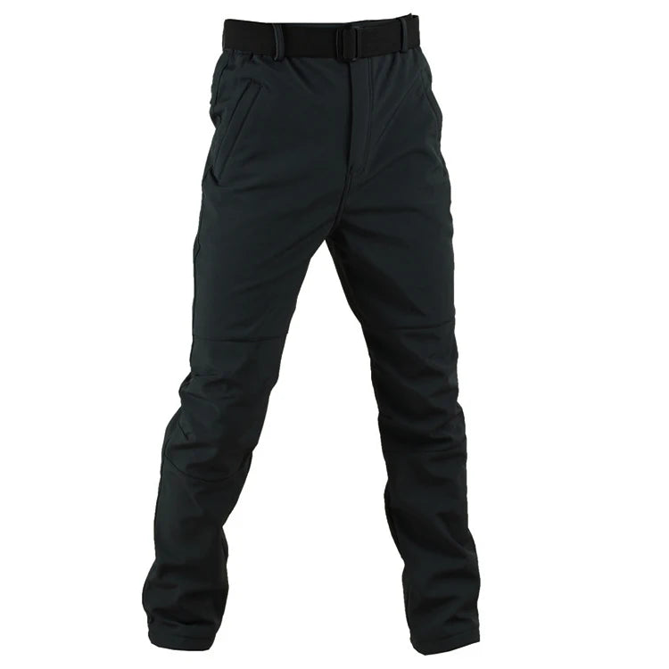 TRVLWEGO Winter Men Camping Hiking Pants Tactic Travel Soft Shell Warm Waterproof Fleece Windproof Outdoor Trekking Trousers