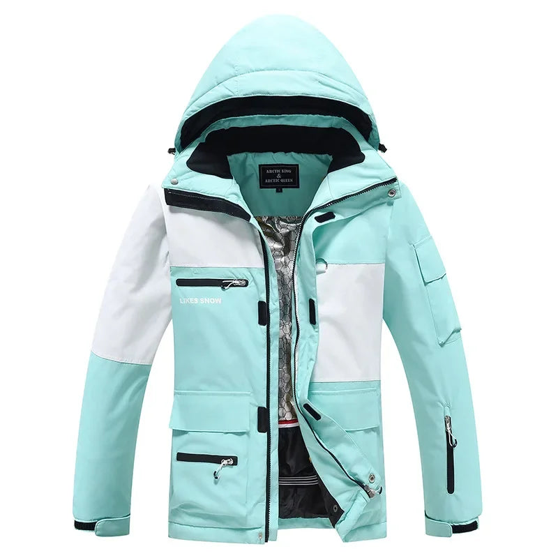 2024 New Winter Outdoor Windproof Waterproof Ski Jacket Strap Pants Men Women Super Warm Ski Suit Snowboarding Set Snow Clothes