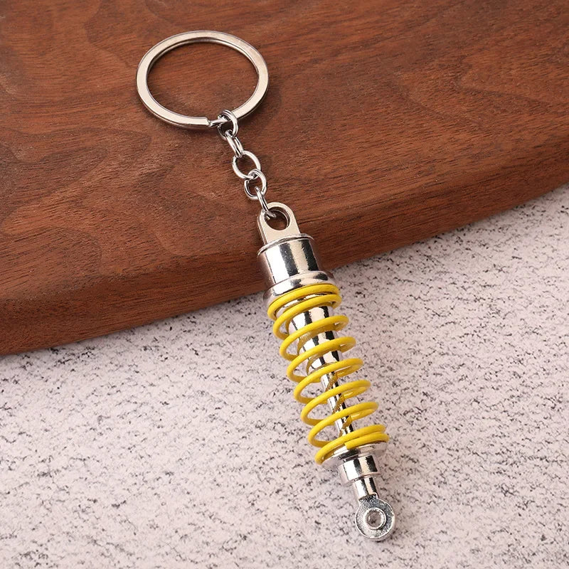 Automotive Gear Head Keychain - Speed Gearbox Keyring with Turbo Hub & Brake Disc Design