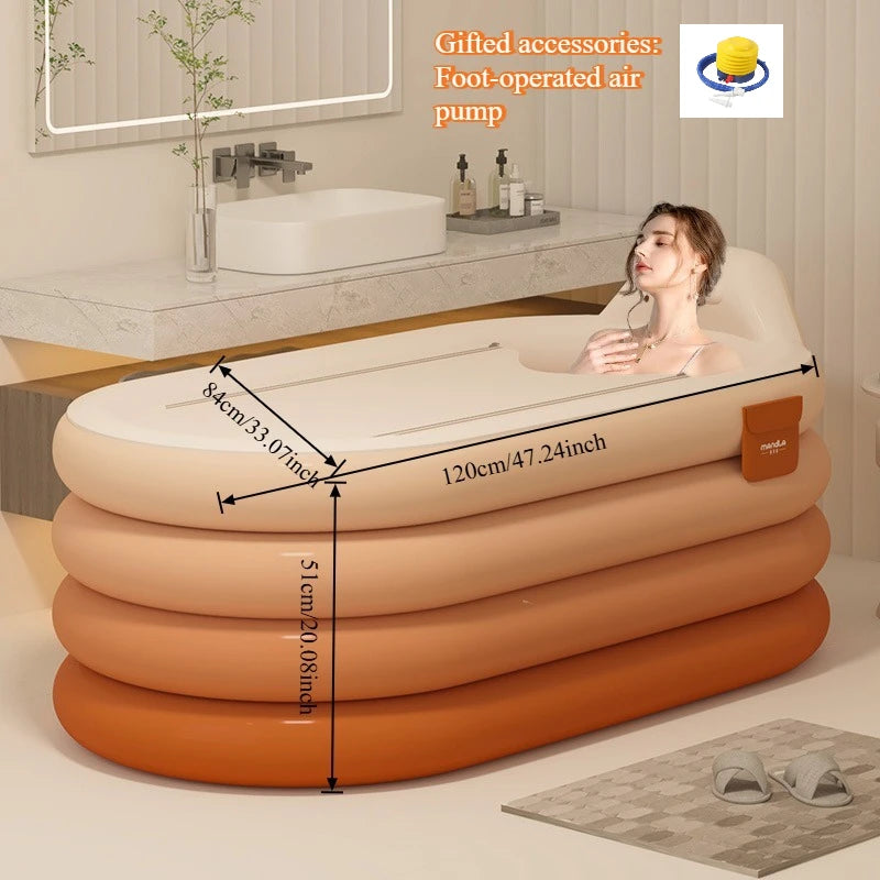 1 unit of household adult inflatable bathtub for children's bathing, thick bathtub for portable storage, ice bath,steam bath tub