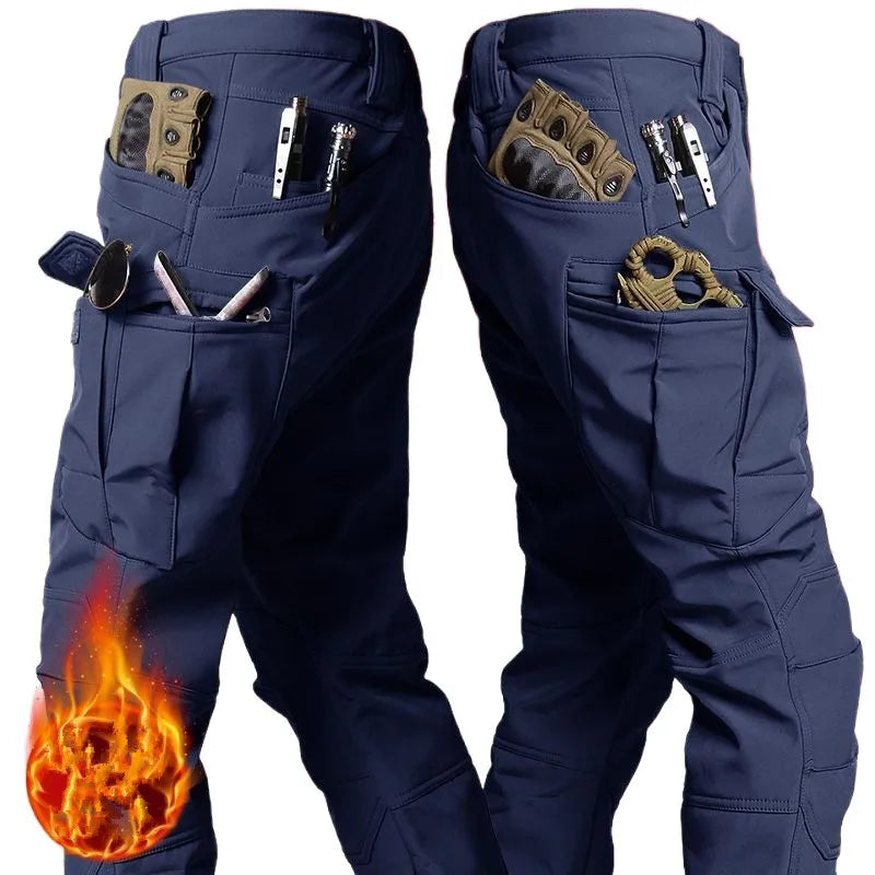S-6XL 125kg Knee Double Layer Thickened Winter Men Multi Pocket Camouflage Waterproof and Windproof New IX7 Assault Pants