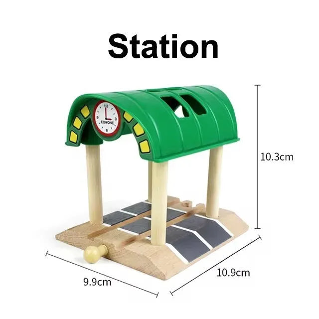 All Kinds of Wooden Track Accessories Beech Wooden Railway Train Track Parts fit Brand Wood Tracks Toys for Children Gifts