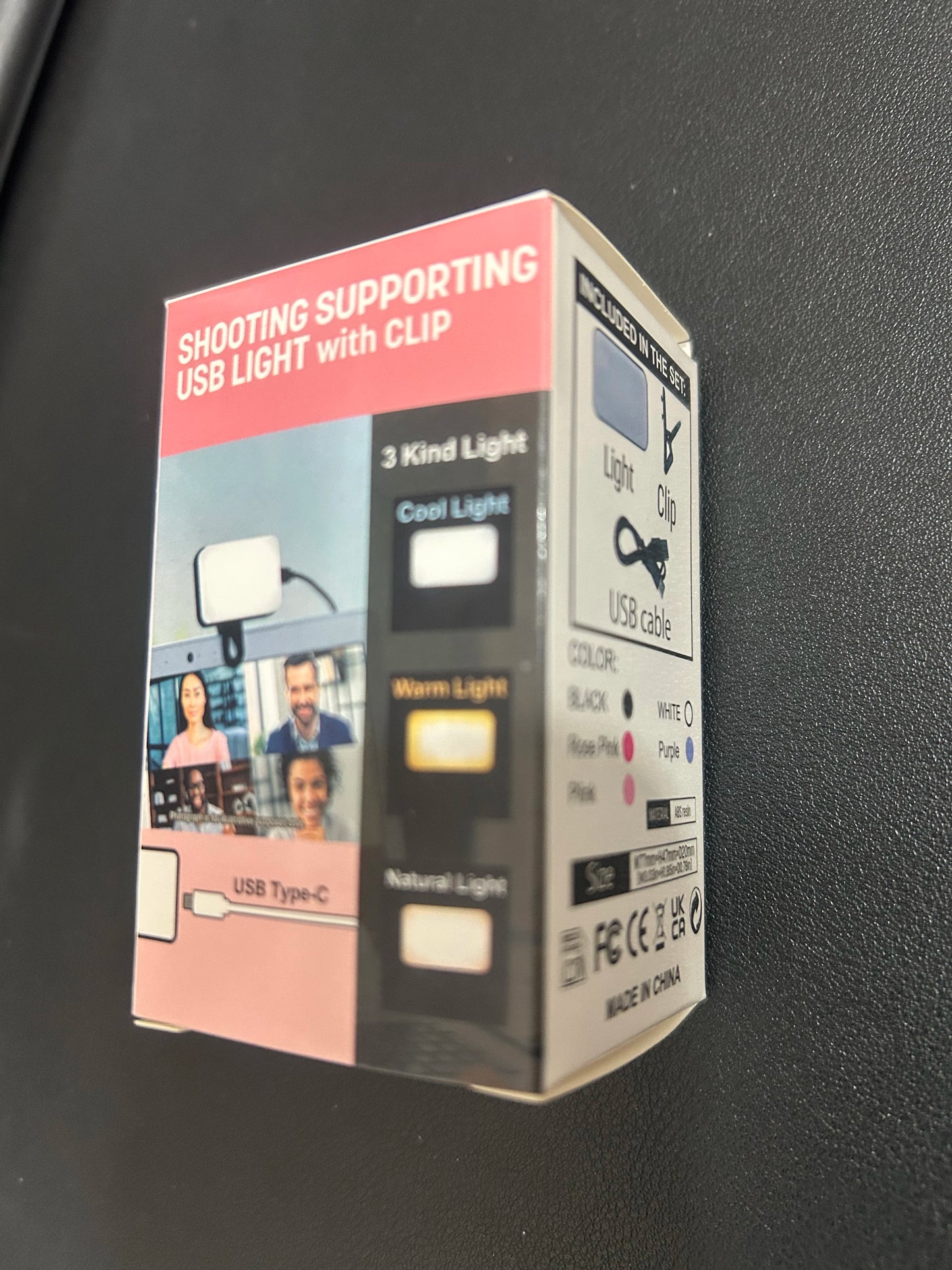 Premium Mini Rechargeable Selfie Light - 3 Color Modes Clip-On LED