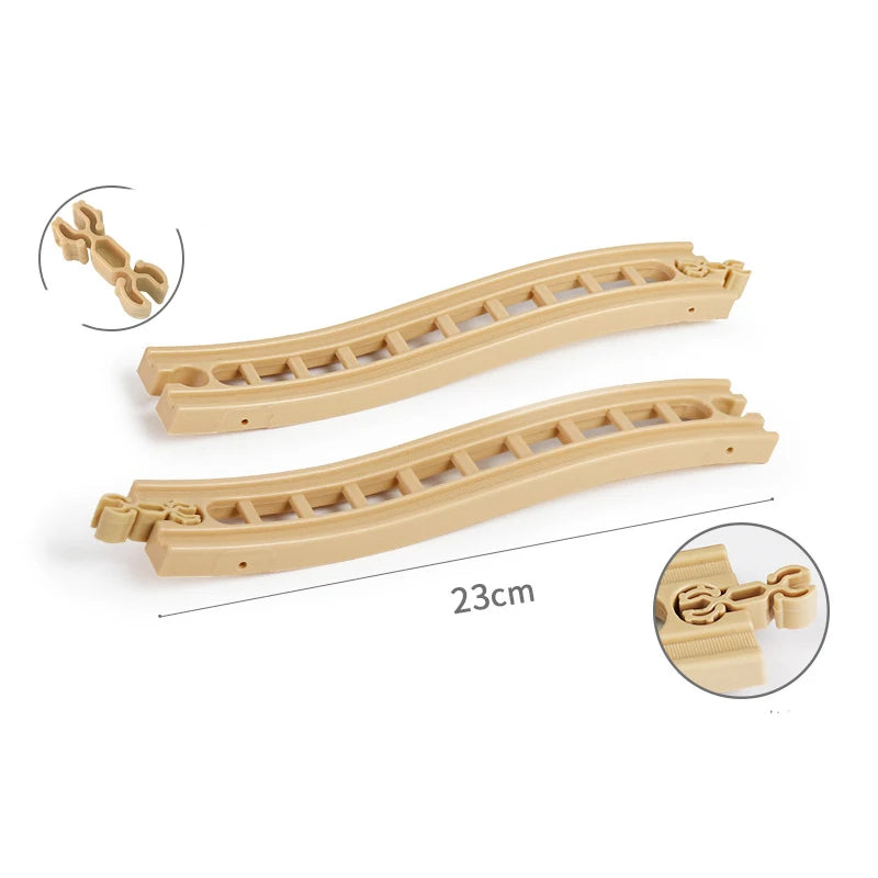 Wooden Train Track Accessories Universal Wooden Railway Tracks Bridge Parts Adapters Fit for All Brand Train Toys Birthday Gifts