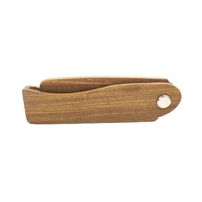 Foldable Green Sandalwood Beard & Hair Comb – Portable Wooden Grooming Comb for Men’s Beard & Hair Styling Amodong Comb