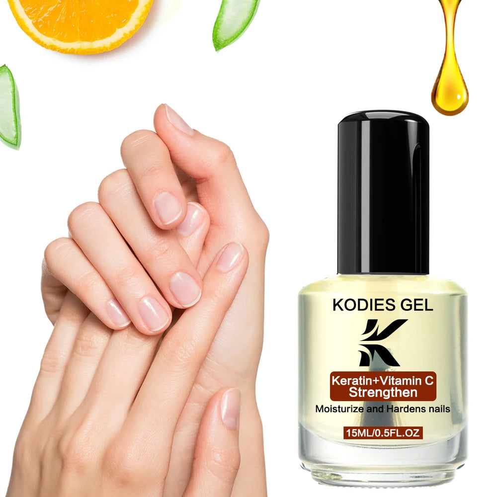 KODIES GEL Keratin Vitamin C Cuticle Oil Nail Strengthener 15ML Moisturize and Harden Nails Growth Moisturizing Oil Serum Care