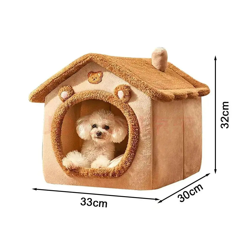 Detachable and Washable Pet House Cat House Puppy Cave Sofa Pet Bed House for Small Dogs and Small and Medium Cat Skeeping Warm