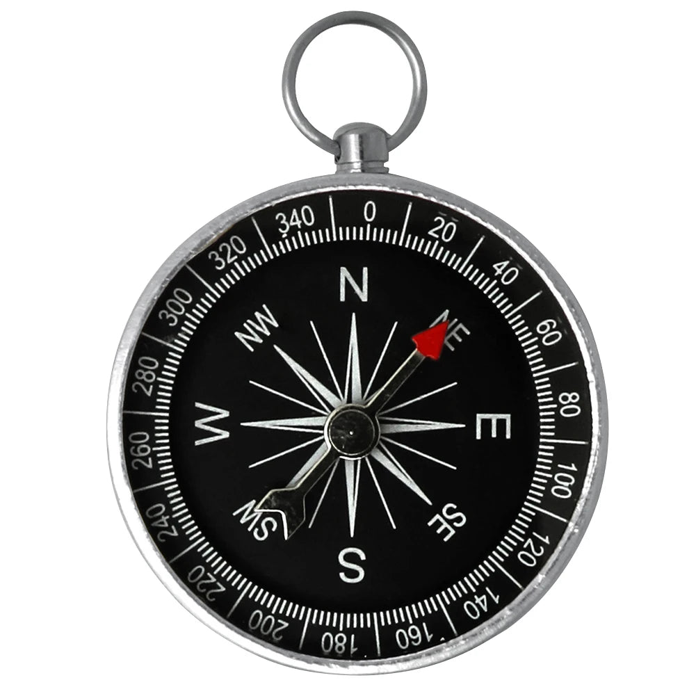 Outdoor Pocket Compass Portable Outdoor Orientation Navigation Compass Silver for Outdoor Camping Hiking Sports Navigation