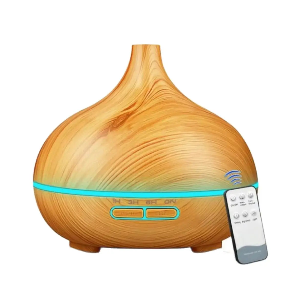 500ml Ultrasonic Aromatherapy Diffuser with Remote Control - Wood Grain Design