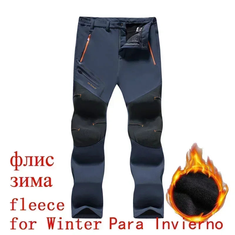 Hiking Pants Men Winter Fleece Lined Pants Mens Tactical Fishing Climbing Trekking Work Pant for Men Clothes Hunting Pants Mens