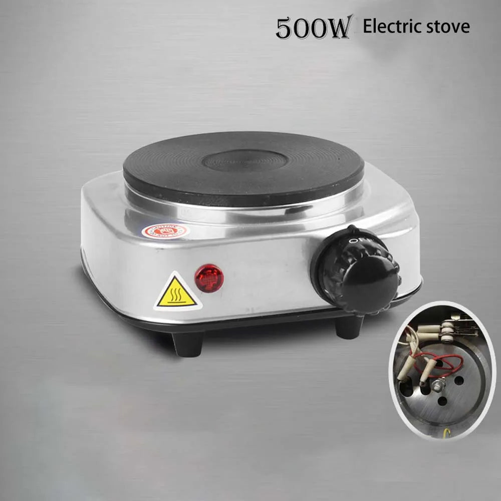 Electric Stove 500W Single Burner Cooktop Compact and Portable Adjustable Temperature Hot Plate White & Black