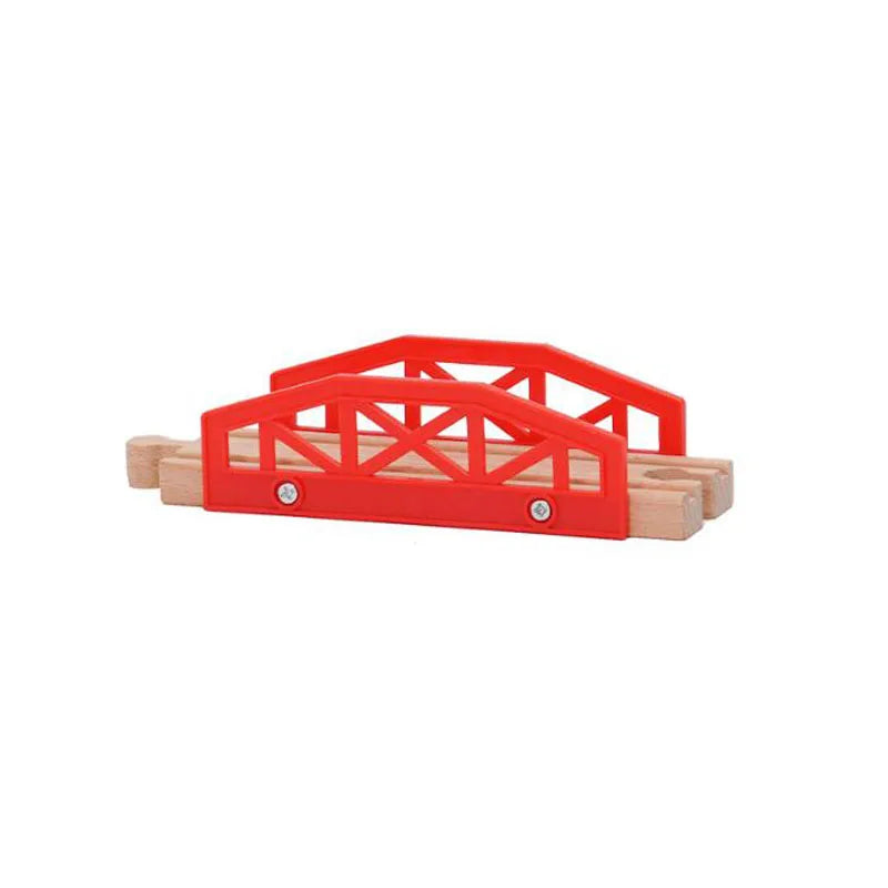 Wooden Train Track Set Accessories Track Expansion Part Wooden Railway Scene accessories Bridge Christmas Gift For Toddlers