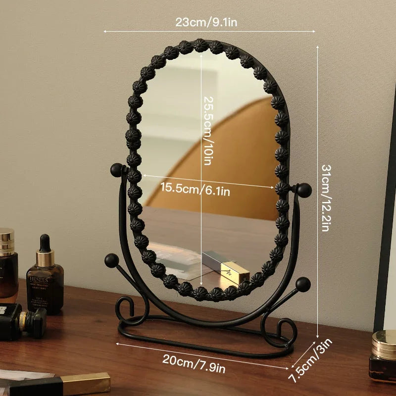 2025 New European Desktop Makeup Mirror Light Luxury High-end Vertical Bedroom Household High-Definition Mirror Bedroom Decor