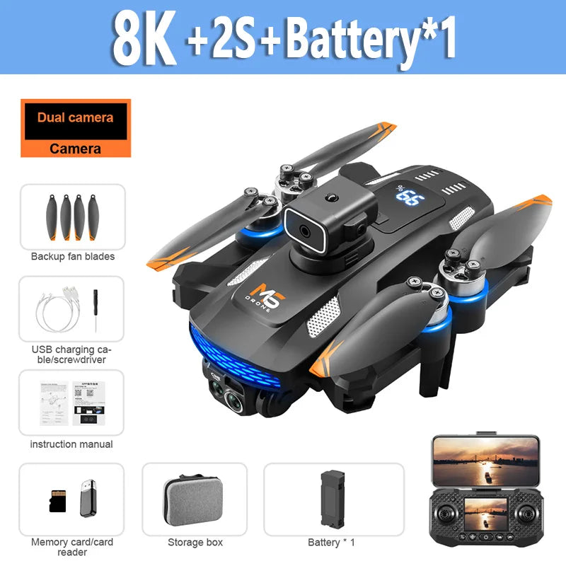 Original M6 Drone 8K Professional HD Camera Drones 5G WIFI FPV Video 4k UAV With screen Remote control RC Quadcopter Dron