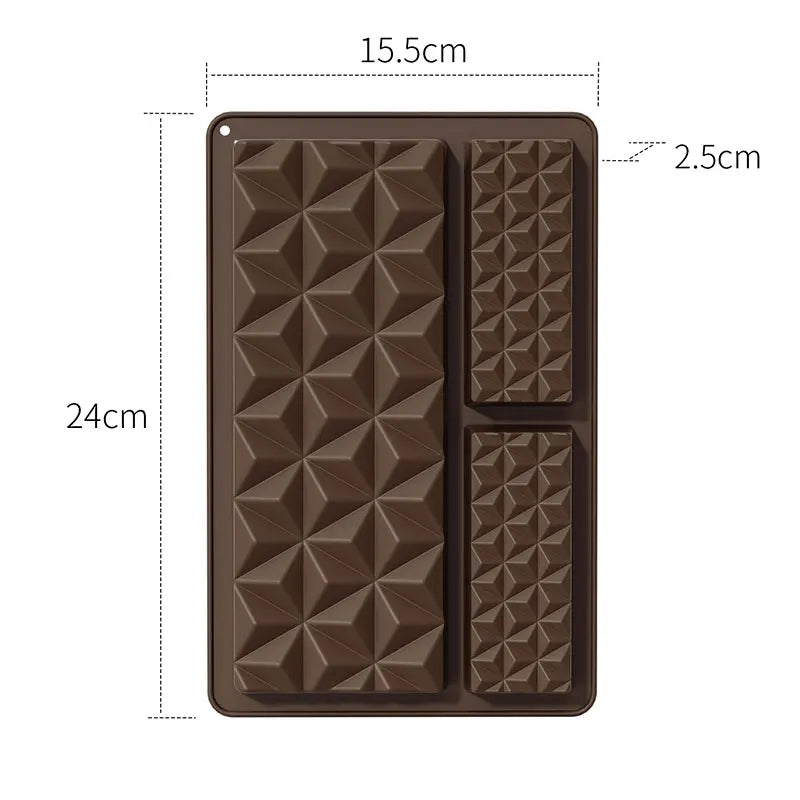 Dubai Chocolate Bar Mold Deep Stuffed Silicone Molds for Filling Pistachio Chocolate Bar Large Thick Candy Bar Molds Break Apart