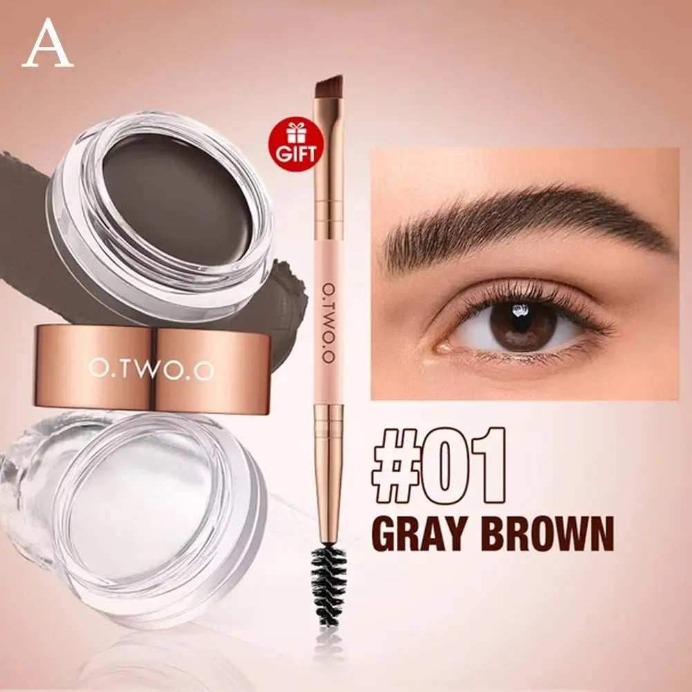 3 Colors Eyebrow Pomade Cream Waterproof Long Lasting Creamy Texture Eye Brow Tint Enhancers Makeup Cosmetics With Brush