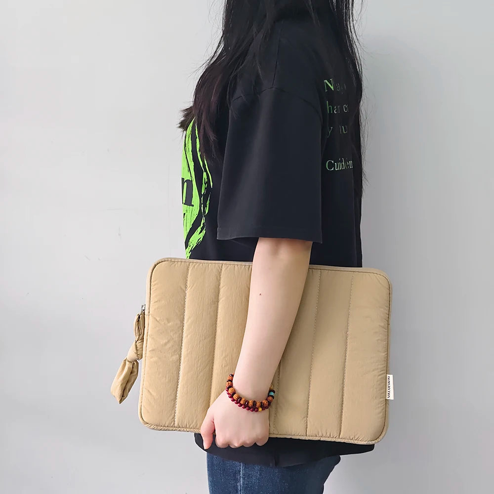 Khaki Laptop Case11 13 14 16inch For Macbook Air M2 Pro M3 14 M1 Cover HP Xiaomi Dell Lenovo Waterproof Laptop Sleeve Zipper Bag