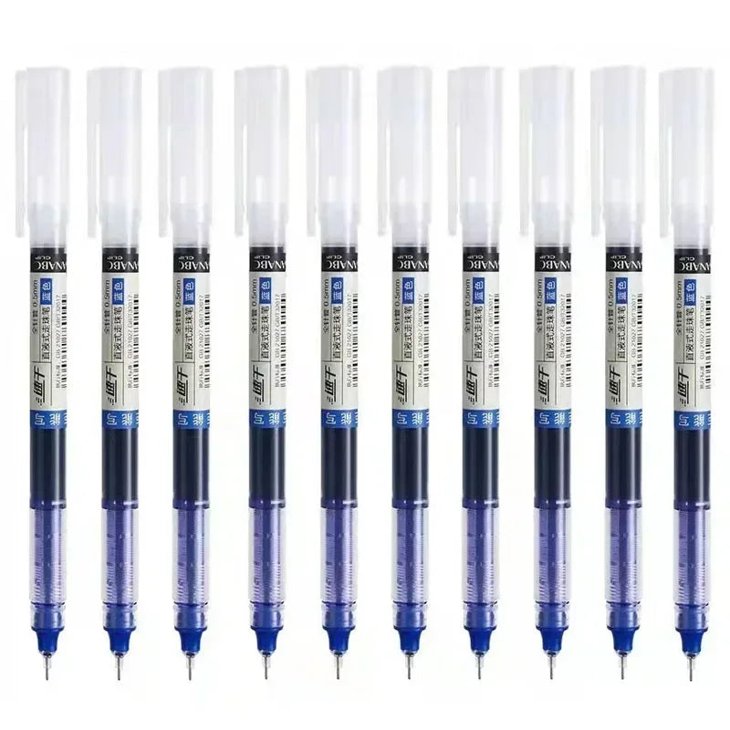 10Pcs High Quality Needle Type Gel Pens Straight Liquid Ballpoint Pen Kawaii Stationery School Office Supplies Student Writing