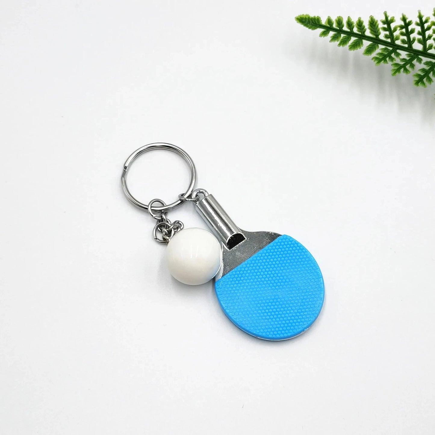 7 Colors Cute Ping Pong Racket Pendants Souvenir Table Tennis Ball Keychain Ball Sports Fans Key Ring Gift Ornament Accessories