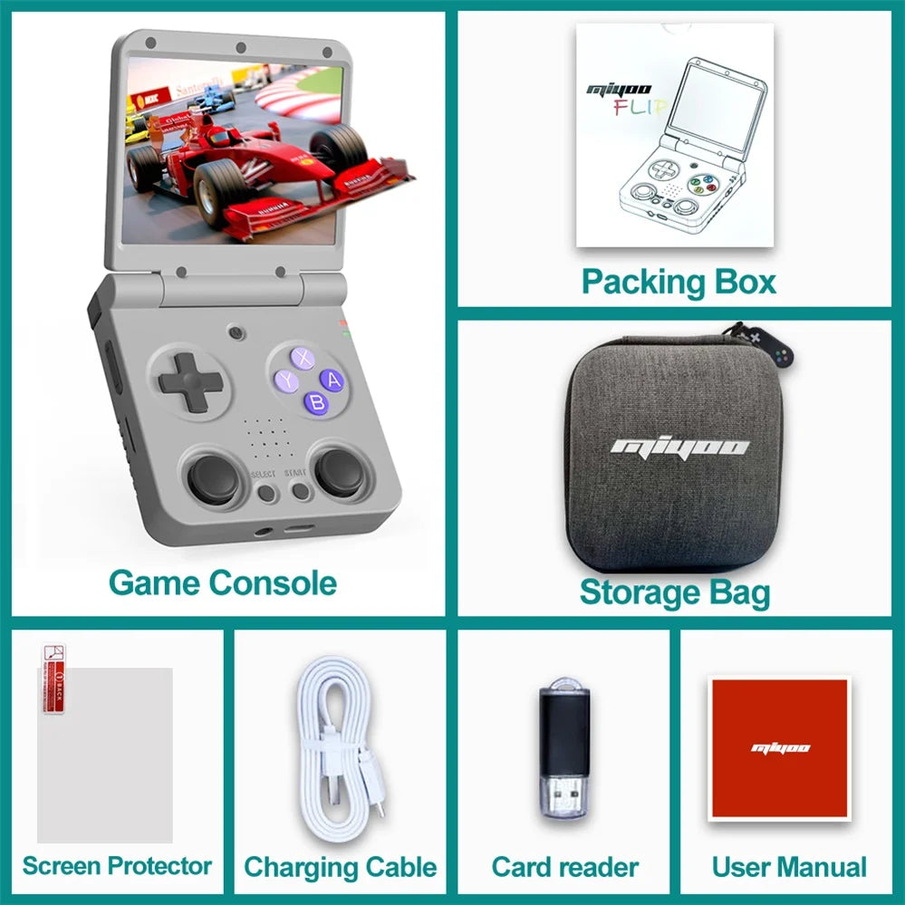 MIYOO Flip Retro Handheld Game Consoles IPS Screen Linux System Classic Portable Video Game Consolas Travel Bag Retroid Pocket