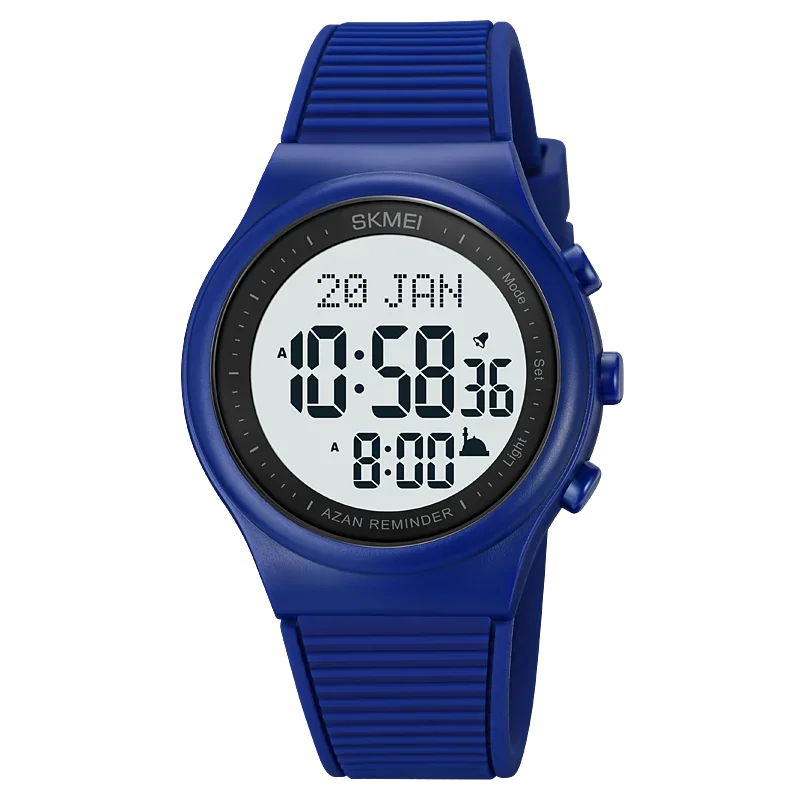 Skmei Watch For Prayer With Qibla Compass Adhan Alarm Hijri Islamic Wrist Reloj Hombre Back Light Muslim Azan Men Watches 1981