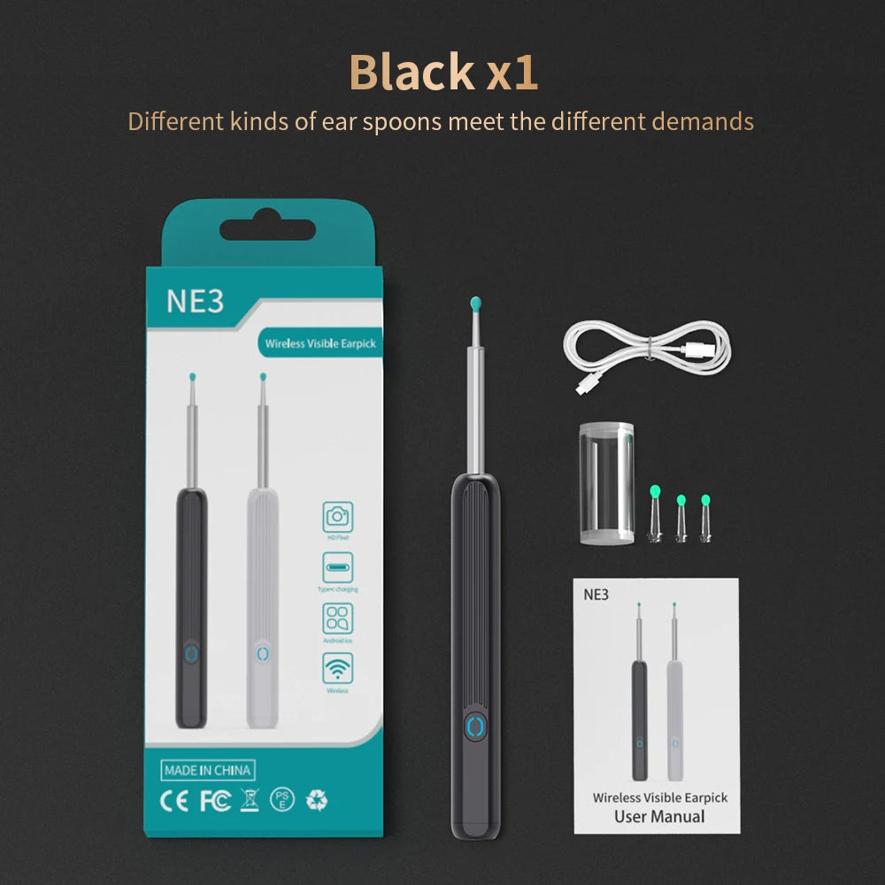 NE3 Smart Ear Cleaner with HD Camera - Professional Ear Wax Removal Tool with LED Light