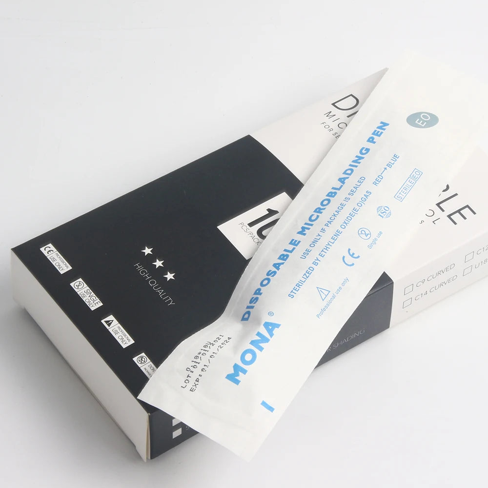 Professional Microblading Eyebrow Pen Set - 18U Blade (10 Pack)