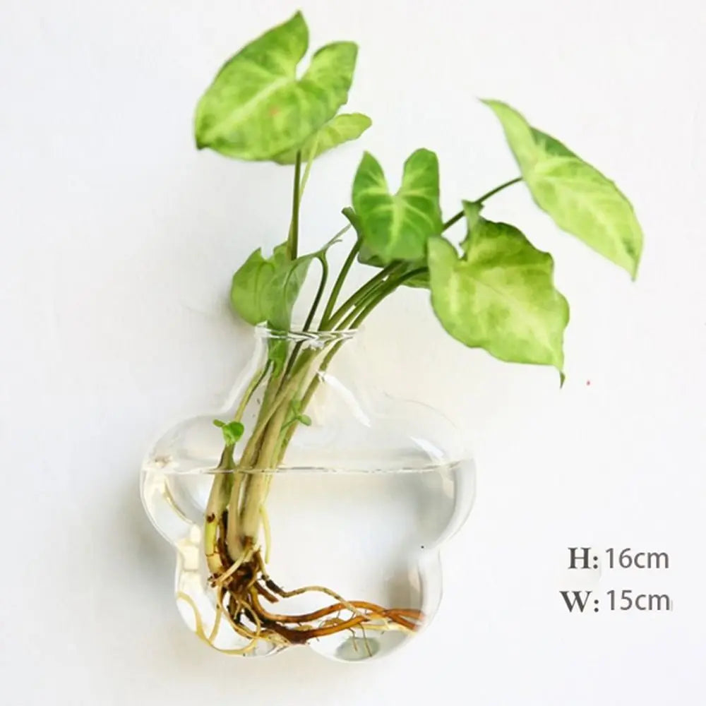 No Punching Indoor Green Dill Wall-mounted Flower Arrangement Flower Pot Ornaments Plant Container Hydroponic Vase Flowerpot