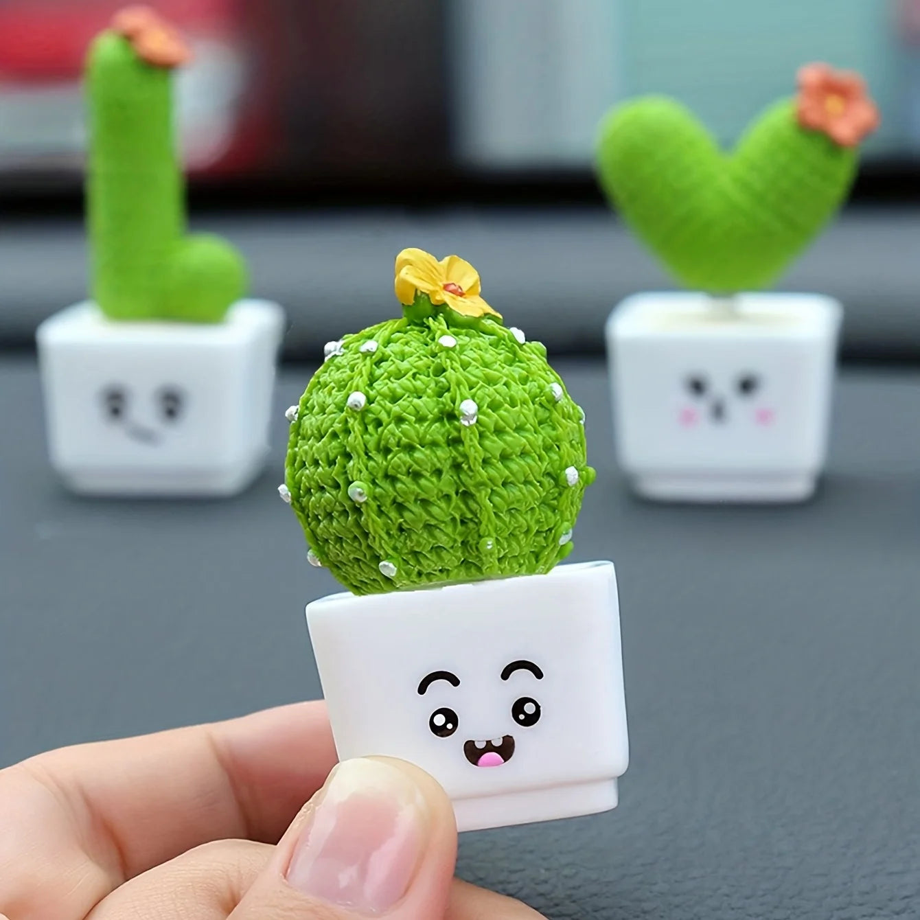 1 Set Of 4, Resin Succulent Cactus Mini Green Plant Car Office Home Living Room Crafts desk decoration home accessories