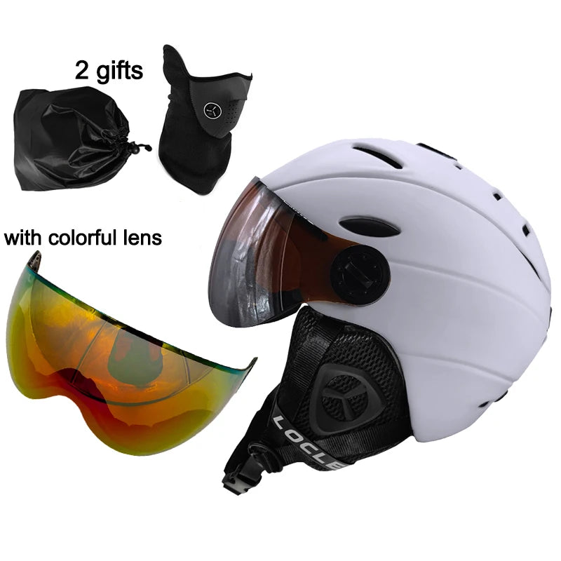 LOCLE Goggles Skiing Helmet Visor Men Women IN-MOLD CE Certificate Outdoor Sports Snow Snowboard Helmet Skateboard