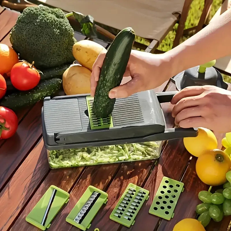 14-Piece Multifunctional Vegetable Grater and Slicer Set - Kitchen Shredding Tool