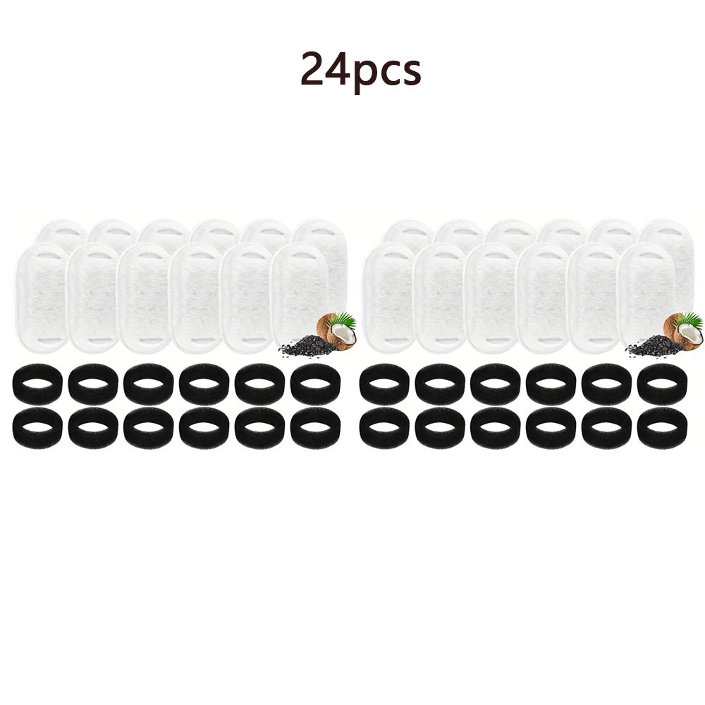 12/24Pcs Pet Water Dispenser Filter Cat Water Fountain Filter Drinking Fountain Filter Cycle Filtering Easy To Clean