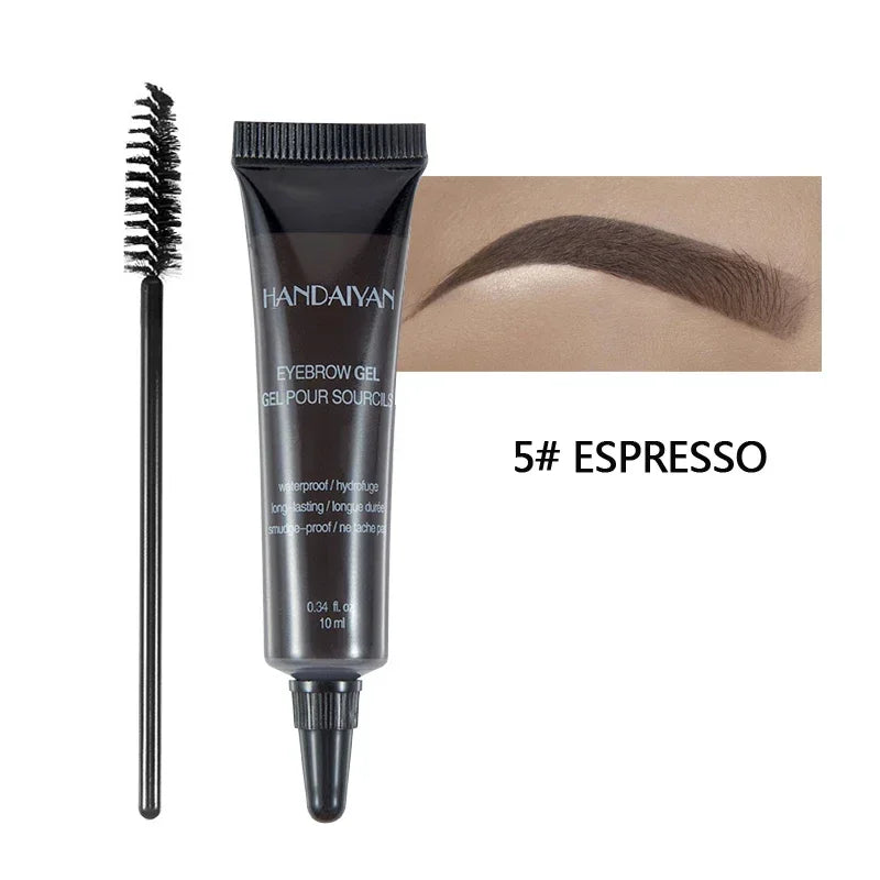 Black Brown Liquid Eyebrow Cream Long Lasting Natural Brow Dye Tattoo Tint Waterproof Eyebrow Gel Cosmetic Women Make Up 6Colors