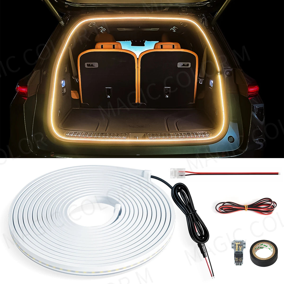 Premium 5M LED Car Interior Strip Light - Ambient Atmosphere Lighting Kit