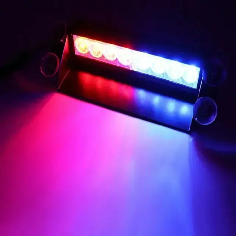 8LED Car Police Lights Strobe Light 12V Emergency Signal Lamp Light Auto Truck Flashing Windshield Flash Warning LightInstrument