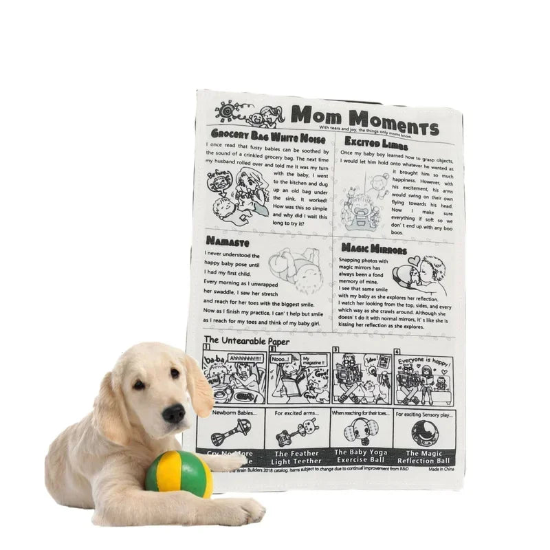 Bite-resistant Newspaper dog toys Funny Squeaky Sounder Sounding Paper Small medium chew dog toys Frenchbull Easy clean puppy