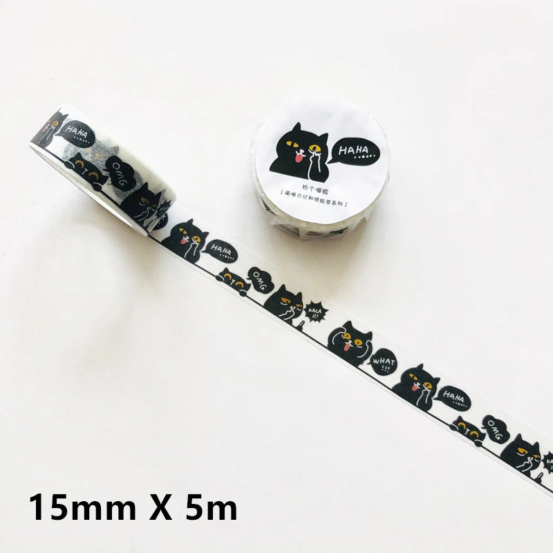 Premium Kawaii Cat Washi Tape - Cute Adhesive Masking Tape for DIY Crafts
